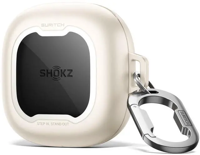 Main image of SURITCH for SHOKZ New OpenFit 2 Case Cover, Magnetic Locking Cases for SHOKZ OpenFit 2 Open-Ear Headphones, Shockproof Bumper Protective Covers with Carabiner & Keyring & Cleaner Kit, White