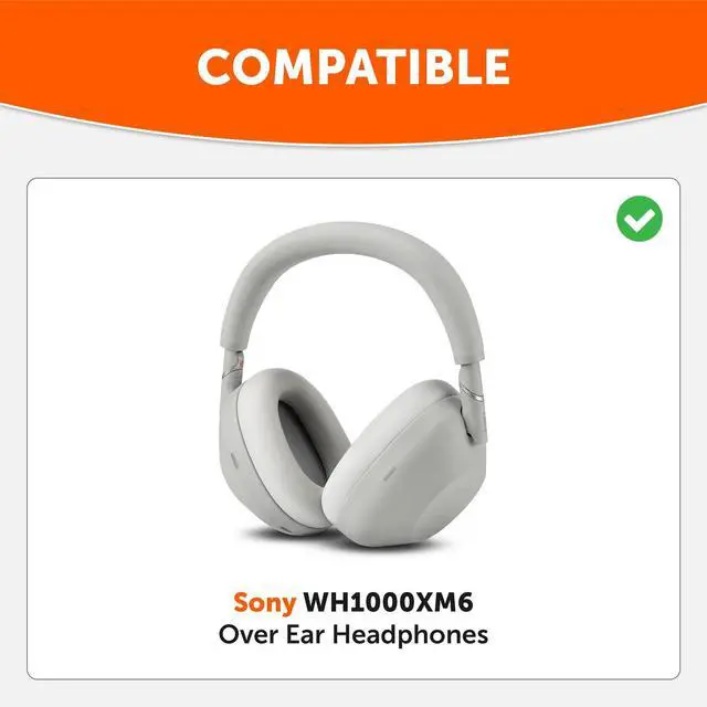 Alt view image 2 of 5 - WC PadZ XM6 XL Extra Large Replacement Ear Pads Compatible with Sony WH-1000XM6 by Wicked Cushions ^^ Bigger Ear Opening, Enhanced Comfort & Sound Isolation ^^ Platinum Silver