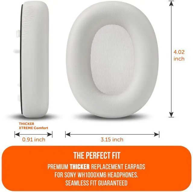 Alt view image 5 of 5 - WC PadZ XM6 XL Extra Large Replacement Ear Pads Compatible with Sony WH-1000XM6 by Wicked Cushions ^^ Bigger Ear Opening, Enhanced Comfort & Sound Isolation ^^ Platinum Silver