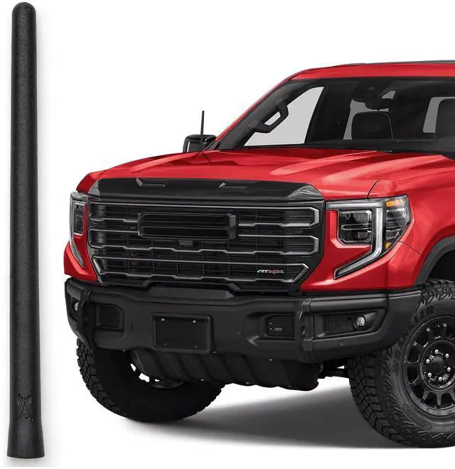 Main image of Short Rubber Antenna for GMC Sierra 1500 (2006-2027) - German Engineered with Internal Copper Coil for Enhanced Signal Reception - Car Wash Proof & Easy Install - 6 3/4 Inch
