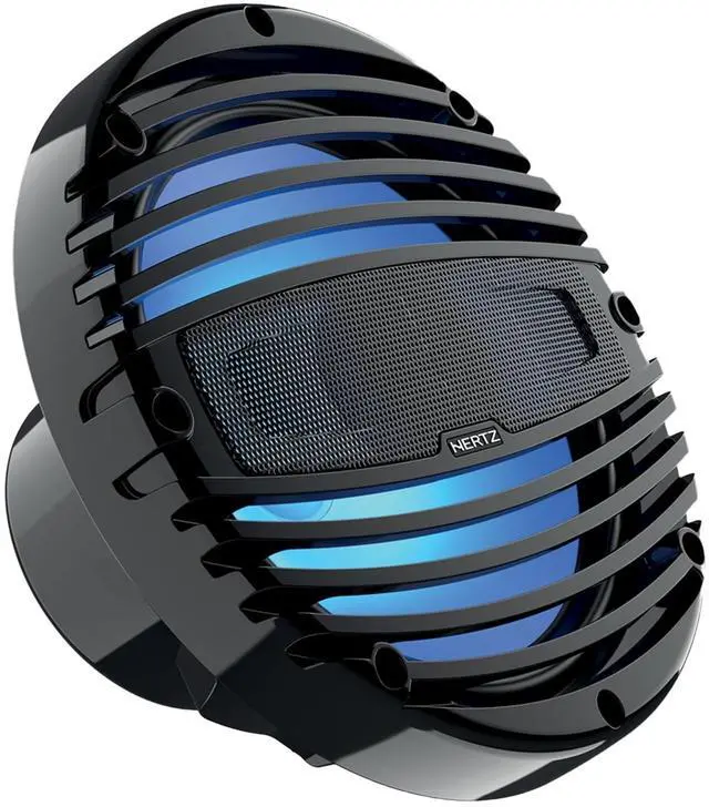 Alt view image 3 of 5 - HERTZ HMX 8 LD-TC - 8" 4-Ohm Coaxial Marine Speakers with RGB LEDs, Black Grilles, Pair