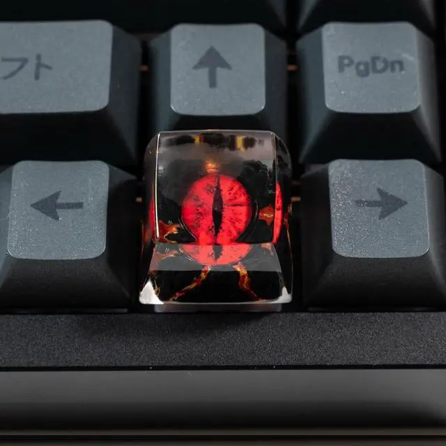 Alt view image 3 of 5 - Witwikey Artisan Keycap, 1U Handmade Resin, Compatible with MX Switch Mechanical Keyboards, Rap Theme, Gaming Style, Backlit (Red Eye Keycap)