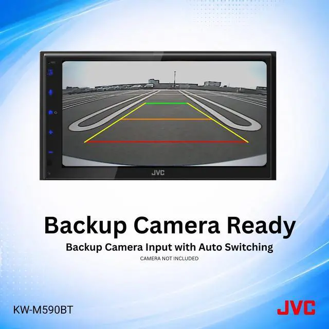 Alt view image 4 of 5 - JVC KW-M590BT Single Din/Double Din Car Stereo (50W x 4-Ch), L-Shaped Chassis Fits Most Cars, Large 6.8" Hi-Res Touchscreen, AM/FM, Apple CarPlay, Android Auto, Rear Camera Input, USB 2.1 Fast Charge