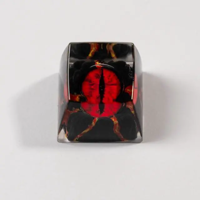 Alt view image 5 of 5 - Witwikey Artisan Keycap, 1U Handmade Resin, Compatible with MX Switch Mechanical Keyboards, Rap Theme, Gaming Style, Backlit (Red Eye Keycap)