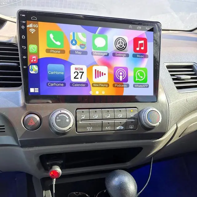Main image of Surakey 2+64G Android 15 Car Radio for Honda Civic 2006-2011 Stereo with CarPlay Wireless Android Auto, 10in IPS Touchscreen with GPS WiFi Bluetooth FM/RDS SWC + AHD Backup Camera/Microphone
