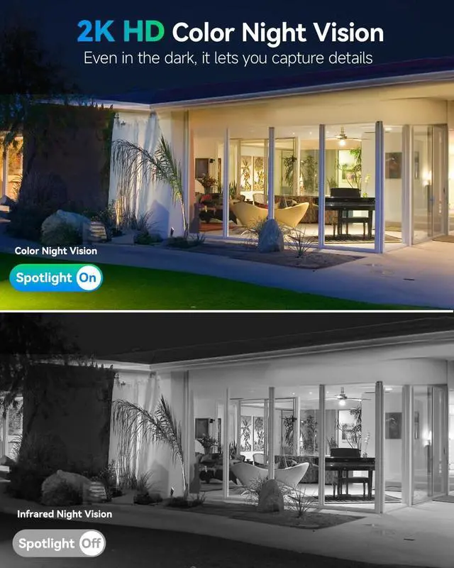 Alt view image 4 of 5 - LIWAN Solar Camera Outdoor Wireless, 2.4G WiFi Security Cameras for Home Security, Surveillance Camera Outside with Solar Panel, 2K Color Night Vision, 360PTZ, PIR Detection, 2-Way Talk