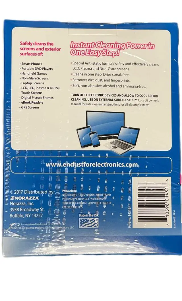 Alt view image 2 of 5 - Endust For Electronics 6 Pack Screen Cleaner Wipes, Electronics Surface Cleaning Wipes, For TV, Phone, Computer Monitor, Laptop, Tablet, Pre-Moistened, Alcohol & Ammonia Free, 150 count (14316)