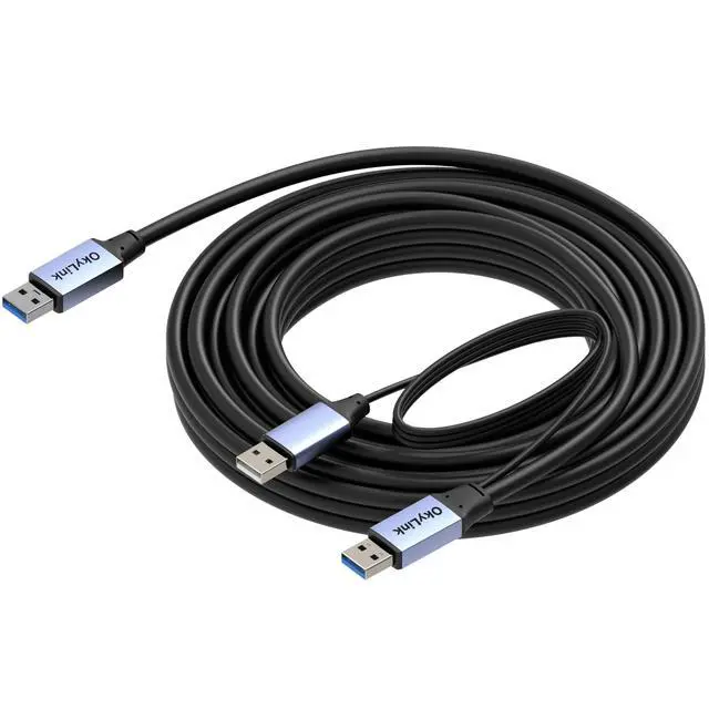 Alt view image 3 of 5 - OkyLink Active USB 3.0 Data Cable A to A, Male to Male 5Gbps, 25ft