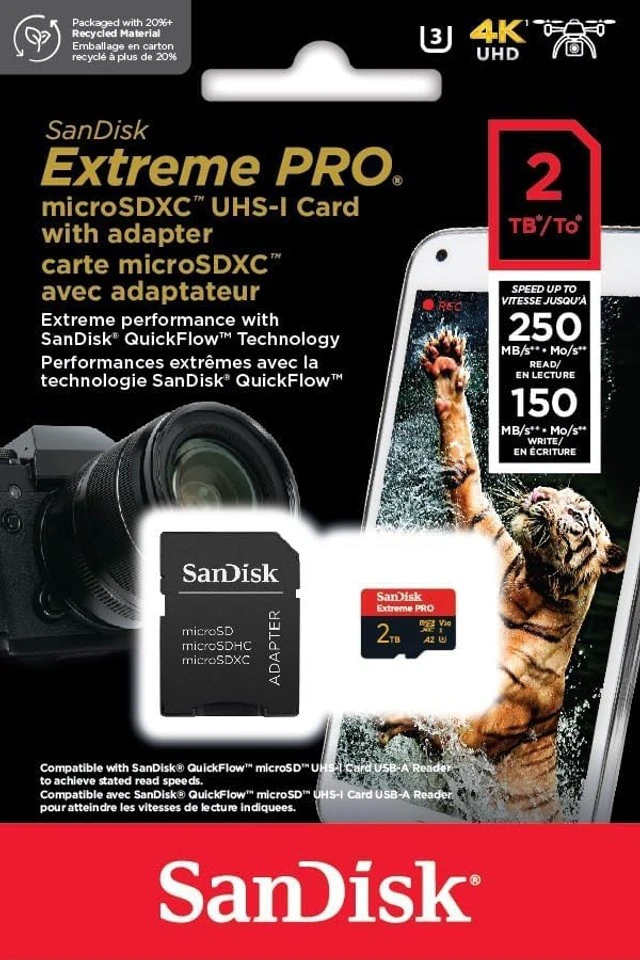 Alt view image 2 of 5 - SanDisk 2TB Extreme Pro MicroSDXC Card, Works with GoPro Action Cameras