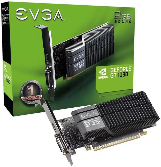 Main image of EVGA GeForce GT 1030 SC 2GB GDDR5 Passive, Low Profile Graphics Card 02G-P4-6332-KR