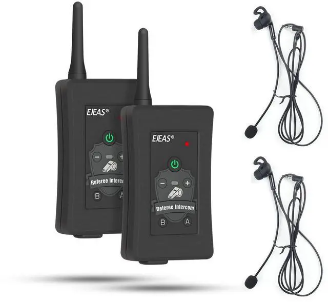 Main image of EJEAS FBIM Professional Football Referee Bluetooth Intercom, 850mAh Full-Duplex 1500M Wireless Bluetooth Interphone with Noise Reduction Function for Soccer and Handball Referees (2 Pack)
