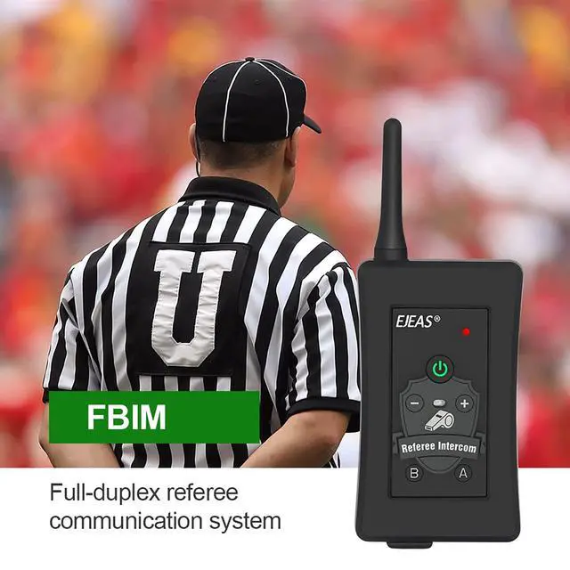 Alt view image 3 of 5 - EJEAS FBIM Professional Football Referee Bluetooth Intercom, 850mAh Full-Duplex 1500M Wireless Bluetooth Interphone with Noise Reduction Function for Soccer and Handball Referees (2 Pack)