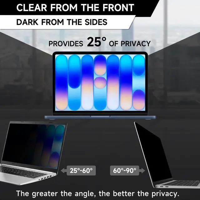 Alt view image 2 of 5 - ANTOGOO V 2-Pack Privacy Screen Protector for MacBook Neo 13-Inch A18 Pro Matte Laptop Privacy Screen Shield Anti Blue Light Glare Filter for 2026 Mac Neo 13in