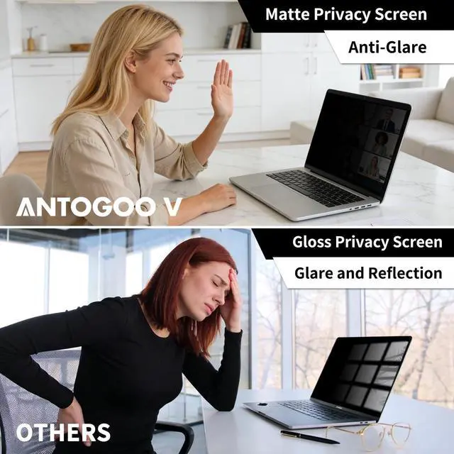 Alt view image 3 of 5 - ANTOGOO V 2-Pack Privacy Screen Protector for MacBook Neo 13-Inch A18 Pro Matte Laptop Privacy Screen Shield Anti Blue Light Glare Filter for 2026 Mac Neo 13in
