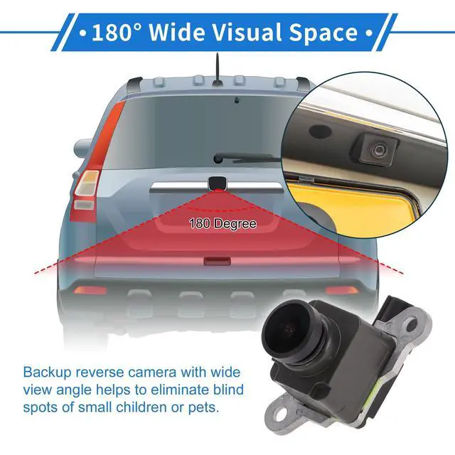 Alt view image 3 of 5 - VekAuto 1 Pcs Rear View Camera for Ram 1500 2500 3500 2013-2018 for Ram 4500 5500 2013-2015 License Plate Park Assist Camera Backup Reverse Camera with Tool