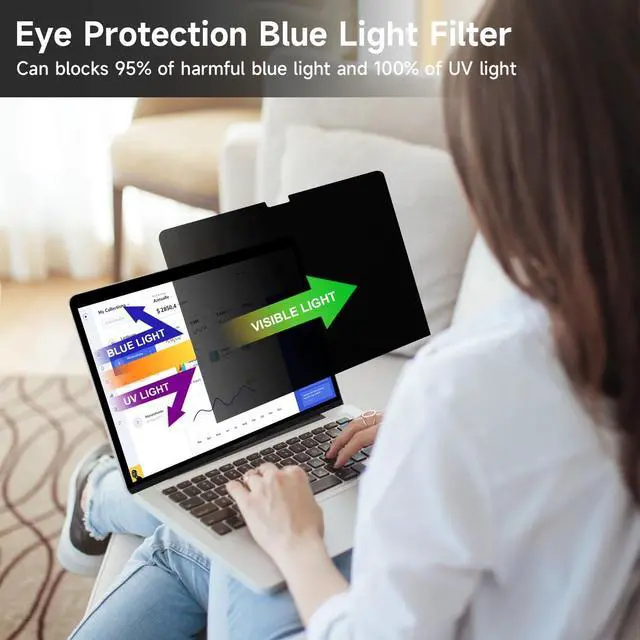 Alt view image 4 of 5 - ANTOGOO V 2-Pack Privacy Screen Protector for MacBook Neo 13-Inch A18 Pro Matte Laptop Privacy Screen Shield Anti Blue Light Glare Filter for 2026 Mac Neo 13in