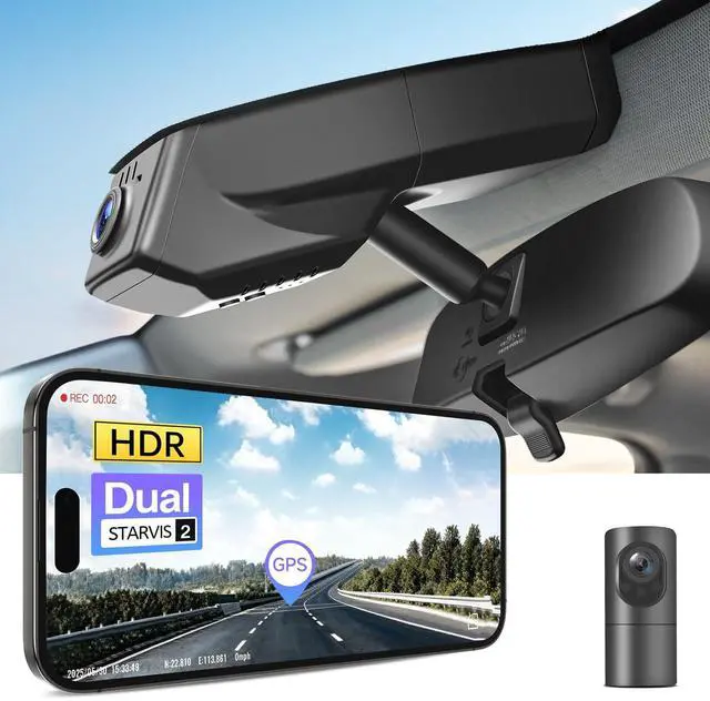Main image of mangoal 4K Front & 2K Rear 2 Channel HDR Dash Cam, Dual STARVIS 2 IMX678 IMX675, for GMC Canyon 2015-2022 WD Elevation AT4 Denali(Model A), 5GHz WiFi, GPS, 128GB Card