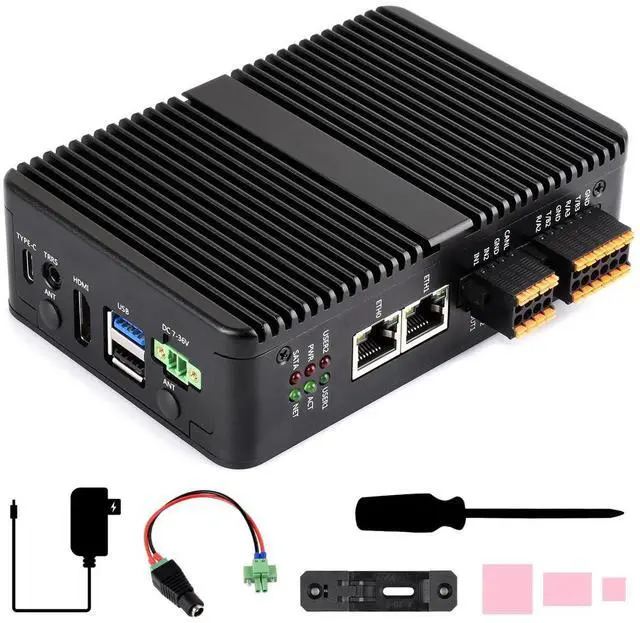 Main image of Waveshare Gigabit/2.5G Dual Ethernet Industrial Computer Based on Raspberry Pi CM5 (NOT Included), 4K Output, 4G/5G Support, fits All Compute Module 5 Variants, 4 RS485 Onboard Interfaces