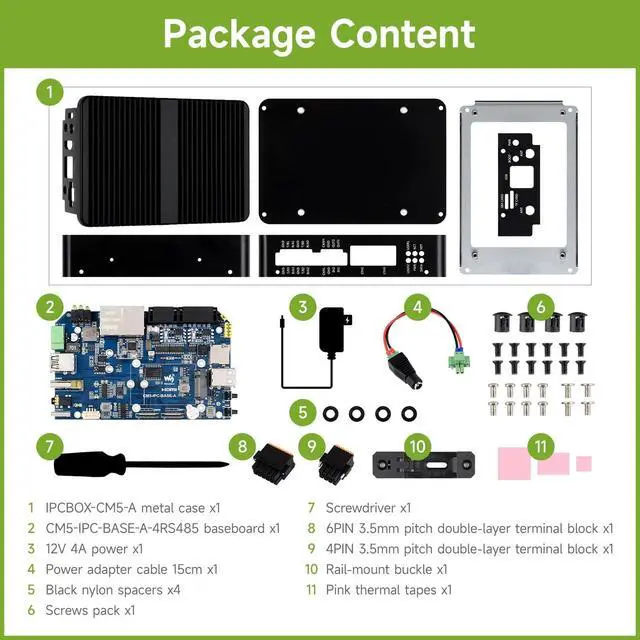 Alt view image 2 of 5 - Waveshare Gigabit/2.5G Dual Ethernet Industrial Computer Based on Raspberry Pi CM5 (NOT Included), 4K Output, 4G/5G Support, fits All Compute Module 5 Variants, 4 RS485 Onboard Interfaces