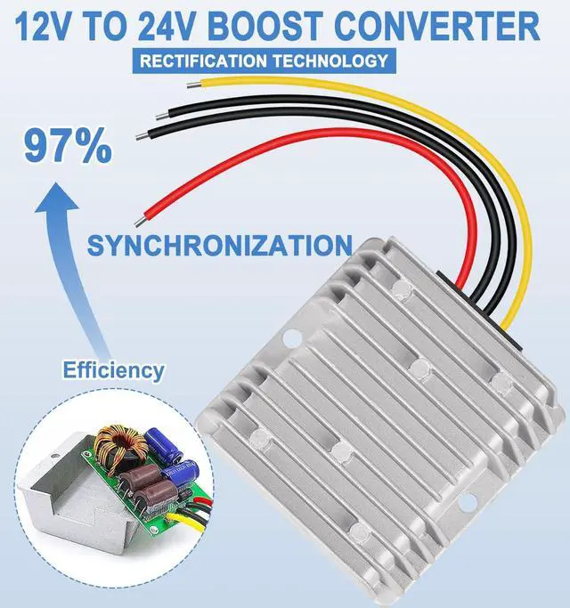 Alt view image 3 of 5 - EAGWELL 12V to 24V Boost Converter 5A 120W DC 12V to 24V Step Up Converter Voltage Regulator Transformer for Golf Carts, Solar System, RV, LED Lights
