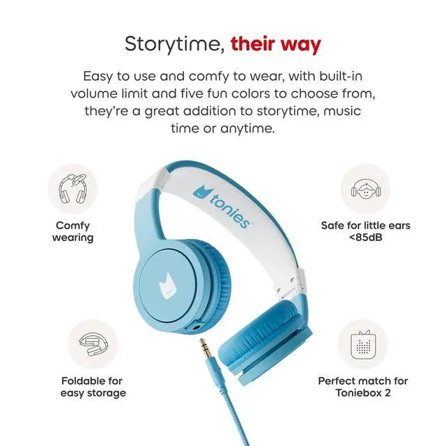 Alt view image 4 of 5 - Tonies Wired USB Type C Headphones for Toniebox 2 - Sky Blue