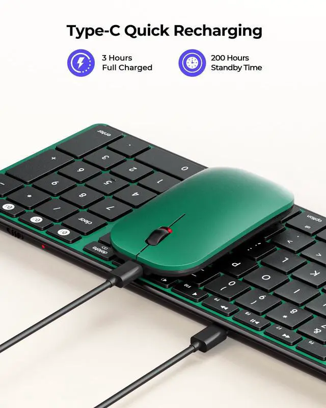 Alt view image 3 of 5 - seenda SKM64-2 Bluetooth Wireless Keyboard Mouse Combo for Mac MacBook iPad
