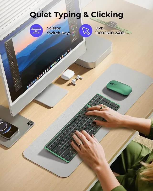 Alt view image 4 of 5 - seenda SKM64-2 Bluetooth Wireless Keyboard Mouse Combo for Mac MacBook iPad