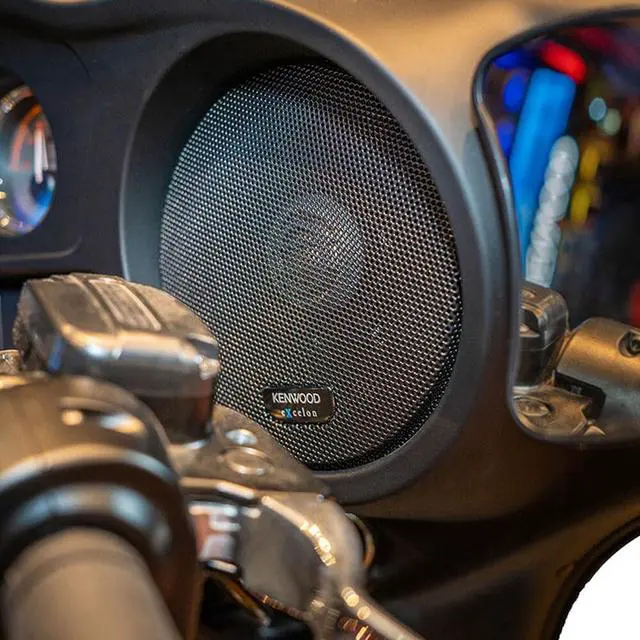 Alt view image 2 of 5 - Kenwood Excelon XM65F Motorcycle Speakers (Pair), 6.5" 2-Way Coaxial Speakers for Select 2014-Current Harley Motorcycles, 300W, 2-Ohm Impedance, Injection-Molded Polypropylene Cone & PEI Dome Tweeter