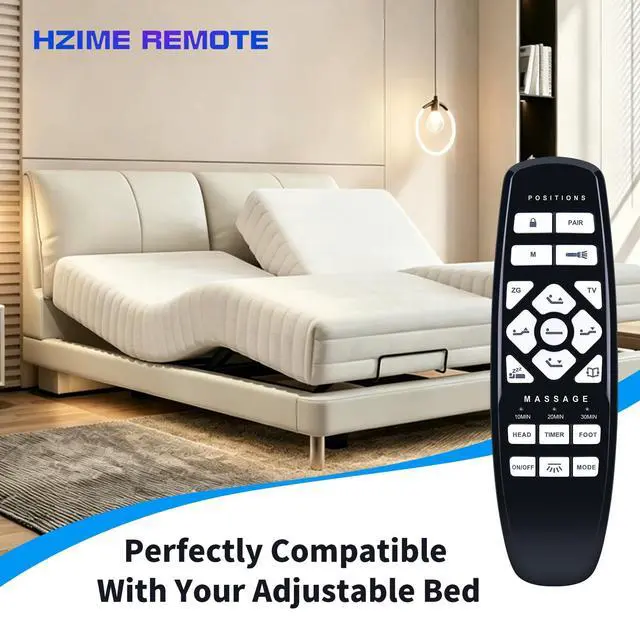 Alt view image 2 of 5 - HZIME New Replacement RF27 Remote Control Compatible for GhostBed RF.27.19.02for ASONLY 002for Fromann 9.01.0686 Adjustable Bed Base