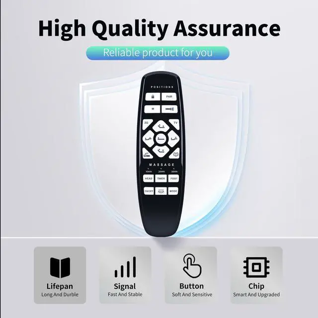 Alt view image 3 of 5 - HZIME New Replacement RF27 Remote Control Compatible for GhostBed RF.27.19.02for ASONLY 002for Fromann 9.01.0686 Adjustable Bed Base
