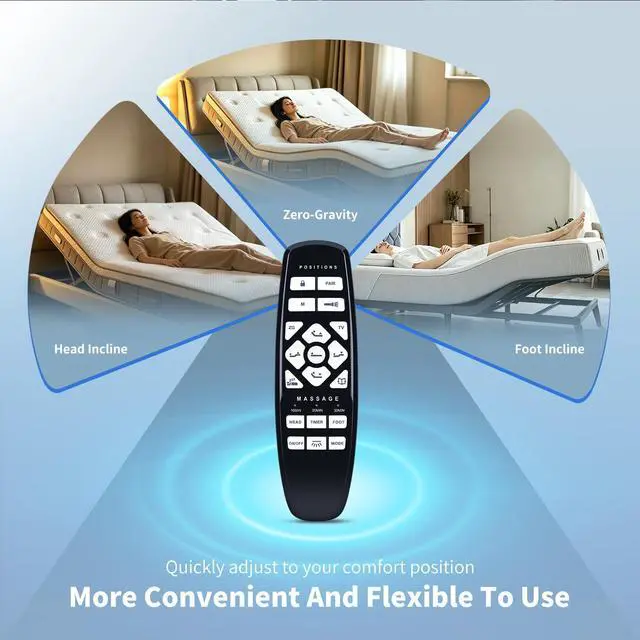 Alt view image 4 of 5 - HZIME New Replacement RF27 Remote Control Compatible for GhostBed RF.27.19.02for ASONLY 002for Fromann 9.01.0686 Adjustable Bed Base