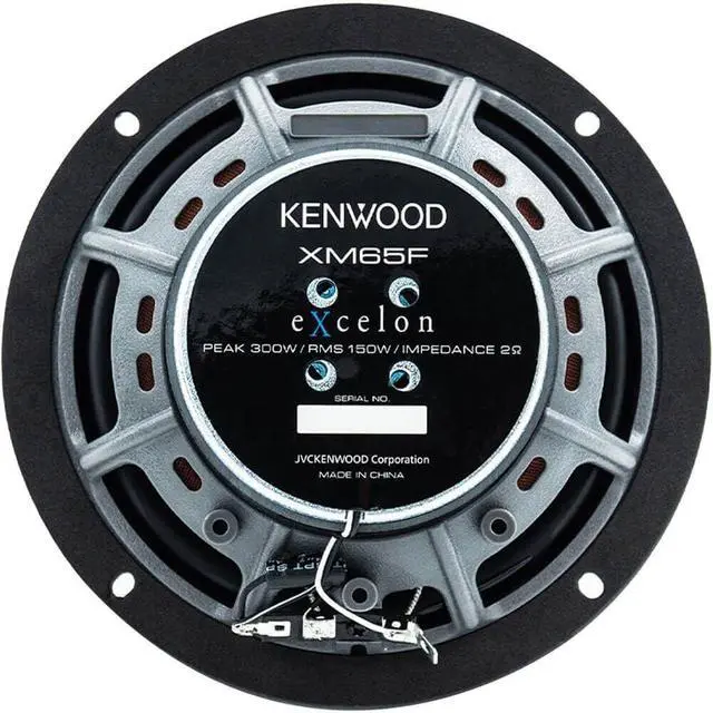 Alt view image 4 of 5 - Kenwood Excelon XM65F Motorcycle Speakers (Pair), 6.5" 2-Way Coaxial Speakers for Select 2014-Current Harley Motorcycles, 300W, 2-Ohm Impedance, Injection-Molded Polypropylene Cone & PEI Dome Tweeter