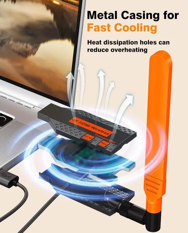 Alt view image 5 of 5 - Coolpie Wireless HDMI Transmitter and 4 Receivers, 4K Decode 1080P Full HD Output, 5.8G Extender Plug & Play Low Lag for Streaming Video/Audio Multiple TV/Monitor/Projectorwith Storage Bag