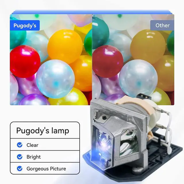 Alt view image 3 of 5 - Pugody BL-FP230D FP230H FP230J FP230F Replacement Projector Lamp Bulb for Optoma DH1010 EH1020 EW615 EX612 EX615 GT750E HD180 HD22 HD23 HD200X HD20-LV HD2200 HT1081 EH1020 HT1080 TX612 TX615 TW610ST