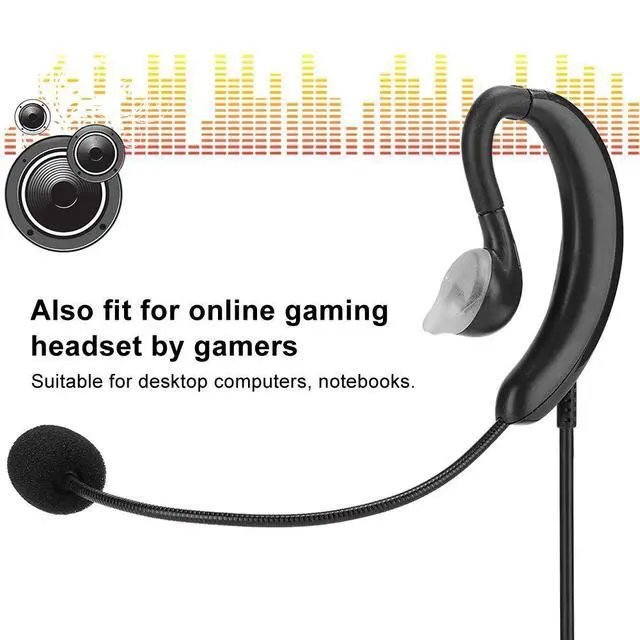 Alt view image 5 of 5 - Estink USB Headphone, Ear Hook Type Headset USB Single Wire Headphone Computer Notebook Accessory for Skype//MSN, USB Headset for Desktop Computers Notebooks
