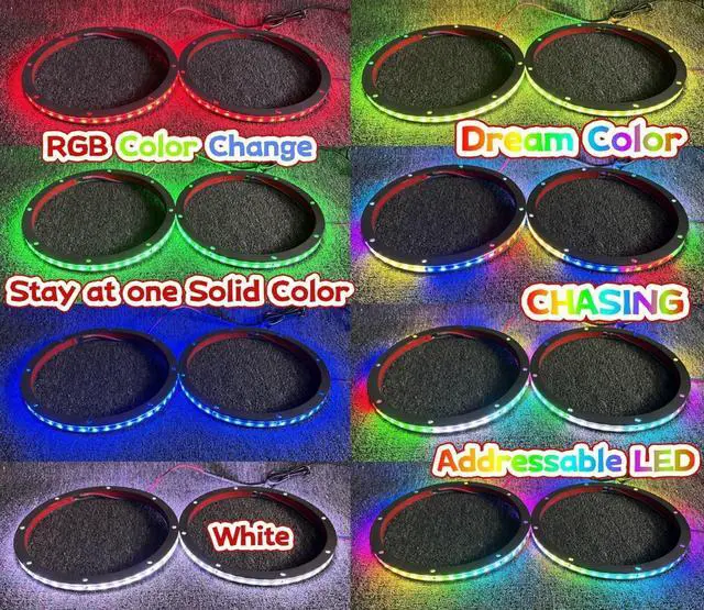 Alt view image 4 of 5 - Tzvmny 2PCS 12" RGB Dream Color Chasing LED Speaker Ring Lights, Coaxial Subwoofer Acrylic Spacers with App & Remote Control, Waterproof Audio Accent Lighting for Car Truck Boat Slingshot Ryker