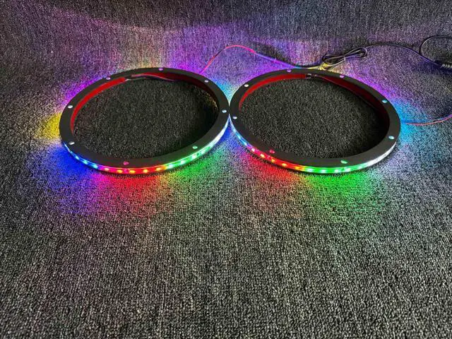 Alt view image 5 of 5 - Tzvmny 2PCS 12" RGB Dream Color Chasing LED Speaker Ring Lights, Coaxial Subwoofer Acrylic Spacers with App & Remote Control, Waterproof Audio Accent Lighting for Car Truck Boat Slingshot Ryker
