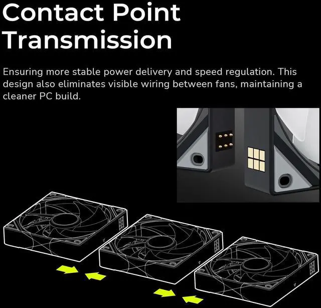 Alt view image 4 of 5 - Tryx 120mm Case Fan 1pc Computer ARGB PC Quiet Fan Cooler, Upgraded Pogo-Pin Connection with Magnetic CableARGB Gen2 LEDsNew Version ROTA SLBlack