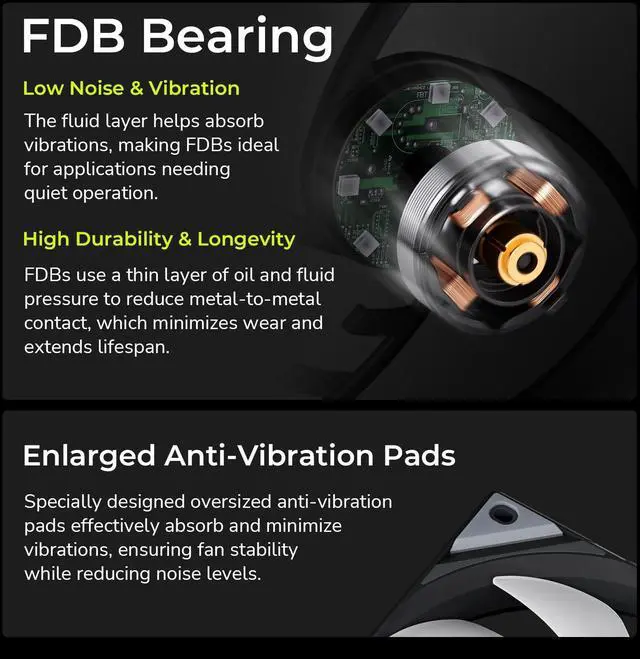 Alt view image 5 of 5 - Tryx 120mm Case Fan 1pc Computer ARGB PC Quiet Fan Cooler, Upgraded Pogo-Pin Connection with Magnetic CableARGB Gen2 LEDsNew Version ROTA SLBlack