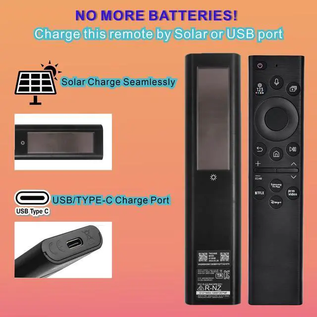 Alt view image 4 of 5 - for Samsung Frame TV Remote, for 2018-2025 Samsung Remote Control for Smart TV with Voice Control. with Solarcell. 2-Year Warranty.