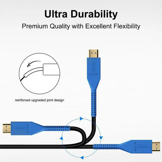 Alt view image 4 of 5 - YilianOptoe 8K Fiber Optic HDMI Cable 66ft,Long HDMI 2.1 Cable,Active HDMI Cord,48Gbps,8K@60Hz 4K@120Hz,Ultra HD HDR, for PS5/Xbox/TV/Monitor/Laptop/Projector/Blu-ray