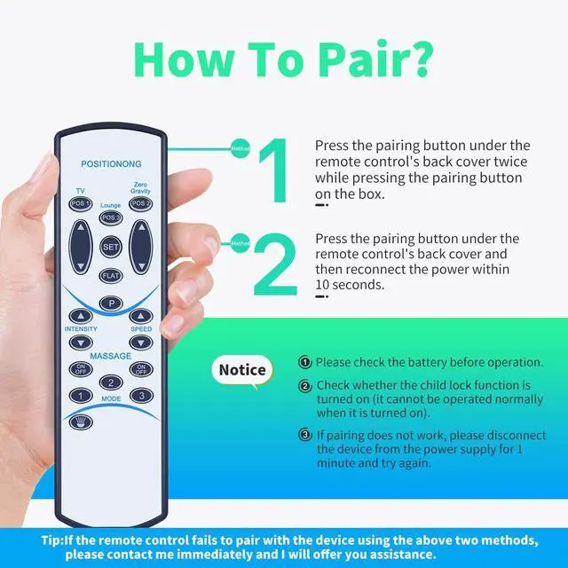 Alt view image 2 of 5 - Snrigw Replacement Remote Control for Naomi Home Idealbase Adjustable Bed Compatible with Models 89607/85307/96807/85587W/77793/77705/77794