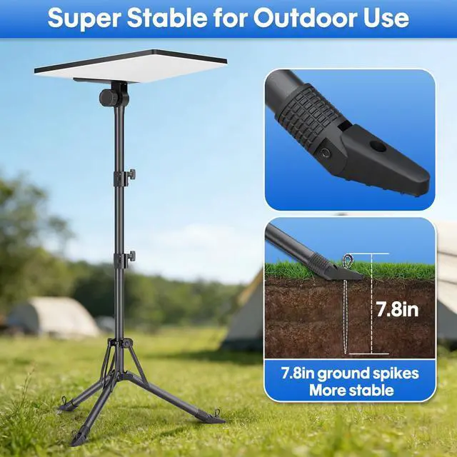 Alt view image 4 of 5 - Starlink Mini Tripod, 180 Tilt Angle & Height Adjustable Starlink Mini Stand with Adapter, Windproof & Portable Starlink Tripod Mount with Ground Nail, Starlink Stand for Outdoor Travel Hiking