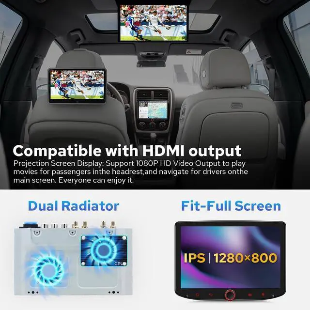 Alt view image 5 of 5 - Joying 8" Car Radio for Jeep Grand Cherokee 2008-2010/Chrysler Town & Country 2008-2016/Dodge Grand Caravan, Challenger, Caliber, Avenger 2008-2014 with Carplay, Android Auto, AM/FM Radio(JY-JP101T4)