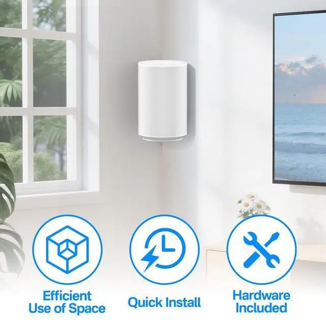 Alt view image 4 of 5 - Chunxiao Metal Speaker Mount for Sonos Era 100 / Era 100 SL Corner Wall Mount Bracket White - Lightweight Low Profile Wall Mount for Sonos Era 100 Speaker Corner Mount Easy to Install