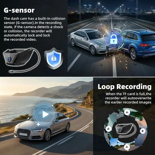 Alt view image 5 of 5 - 4K Dash Cam Fit for Honda Accord 2023 2024 2025 Hybrid LX Sport EX Touring EX-L(Gen11), OEM Look, WiFi & APP,2160P UHD Video,Loop Recording,Plug & Play,Built-in Microphone,Night Vision