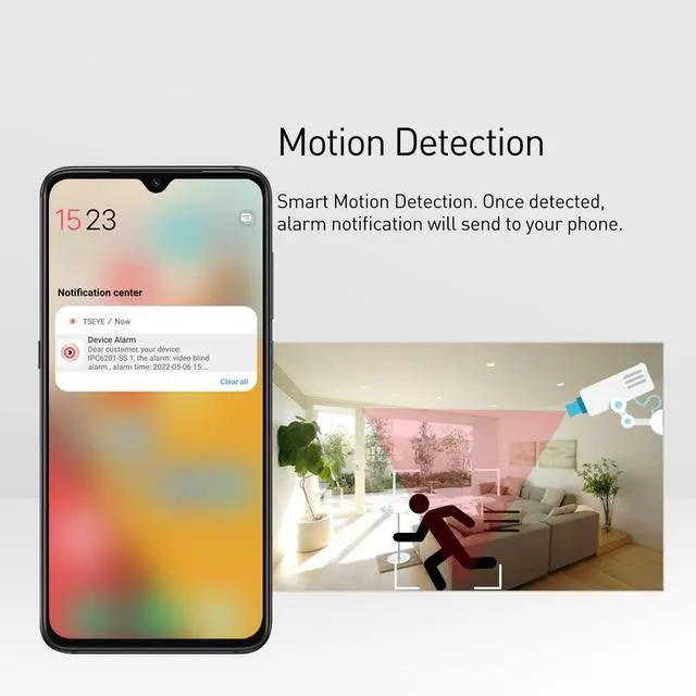 Alt view image 4 of 5 - REVODATA 5MP POE IP Mini Camera, 6-22mm Manual Zoom Lens Ultra HD 2880x1620P Small Indoor H.265 Surveillance Camera,PC/Phone App,Motion Detection (I712-2-P)