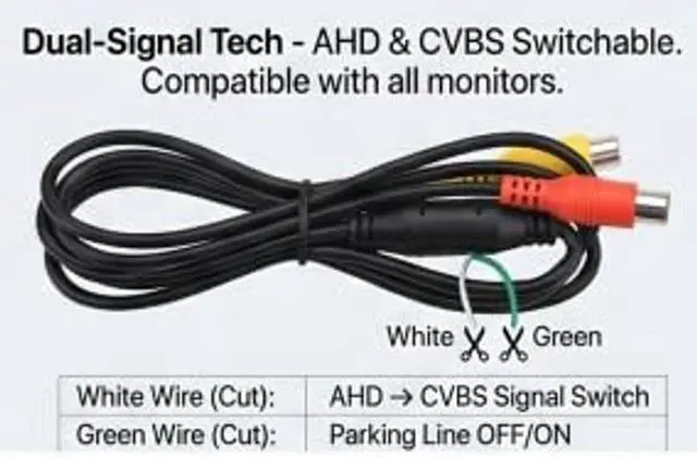 Alt view image 3 of 5 - weevoo AHD/CVBS Backup Camera, 170 Wide-Angle Fisheye Rear View Camera for Land Rover Freelander/Discovery, KIA Carens/Rondo, Hyundai Santa Fe/ix45, License Plate Light Housing Night Vision Cam
