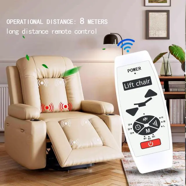 Alt view image 4 of 5 - PZL 5 Pin Replacement Remote Control fit for Lift Recliner Chair with Vibration Massage & Heat
