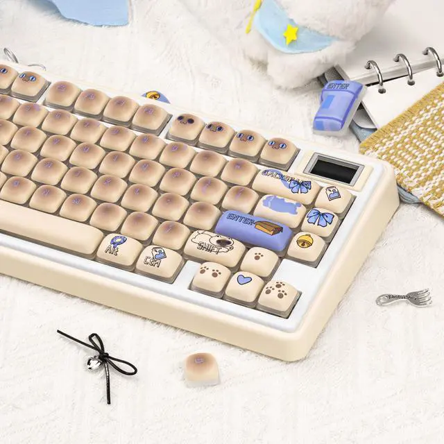 Alt view image 5 of 5 - COOMICKEY Siamese Cat Keycaps Set, Dye-Sublimation PBT, Mao Profile, 125 Keys Meow Meow Custom Cute Keycaps for ANSI/ISO Layout, MX Switches Mechanical Gaming Keyboard